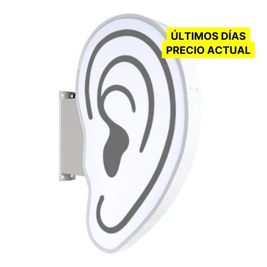 Leuchtschild zweiseitig für Hörzentren