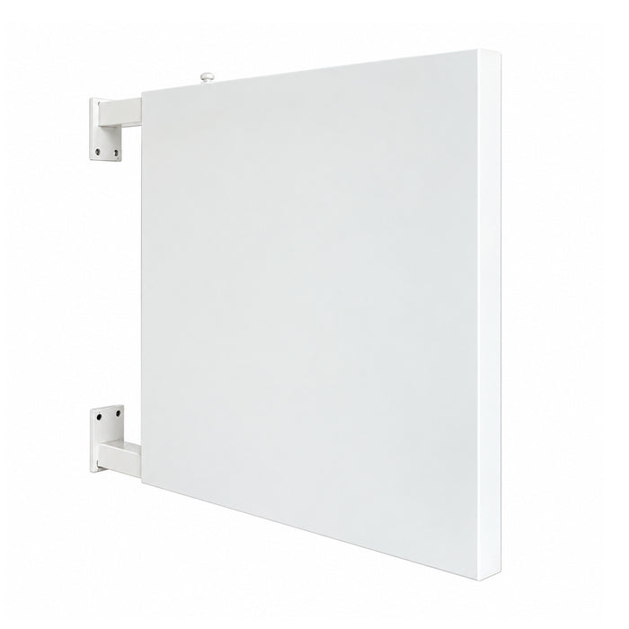 Quadratischer Werbeausleger mit Teleskoparm