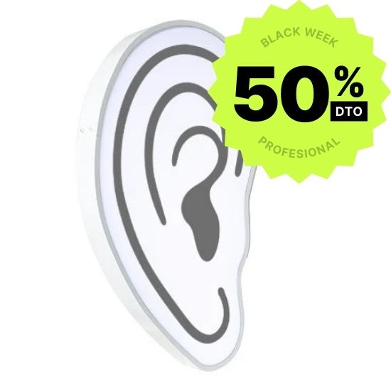 Sinal luminoso de uma face Orelha para Centros auditivos