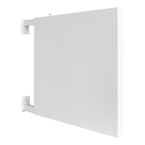 Quadratischer Werbeausleger mit Teleskoparm