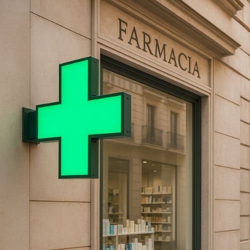 Banderola Luminosa LED Cruz Verde Farmacias y parafarmacias