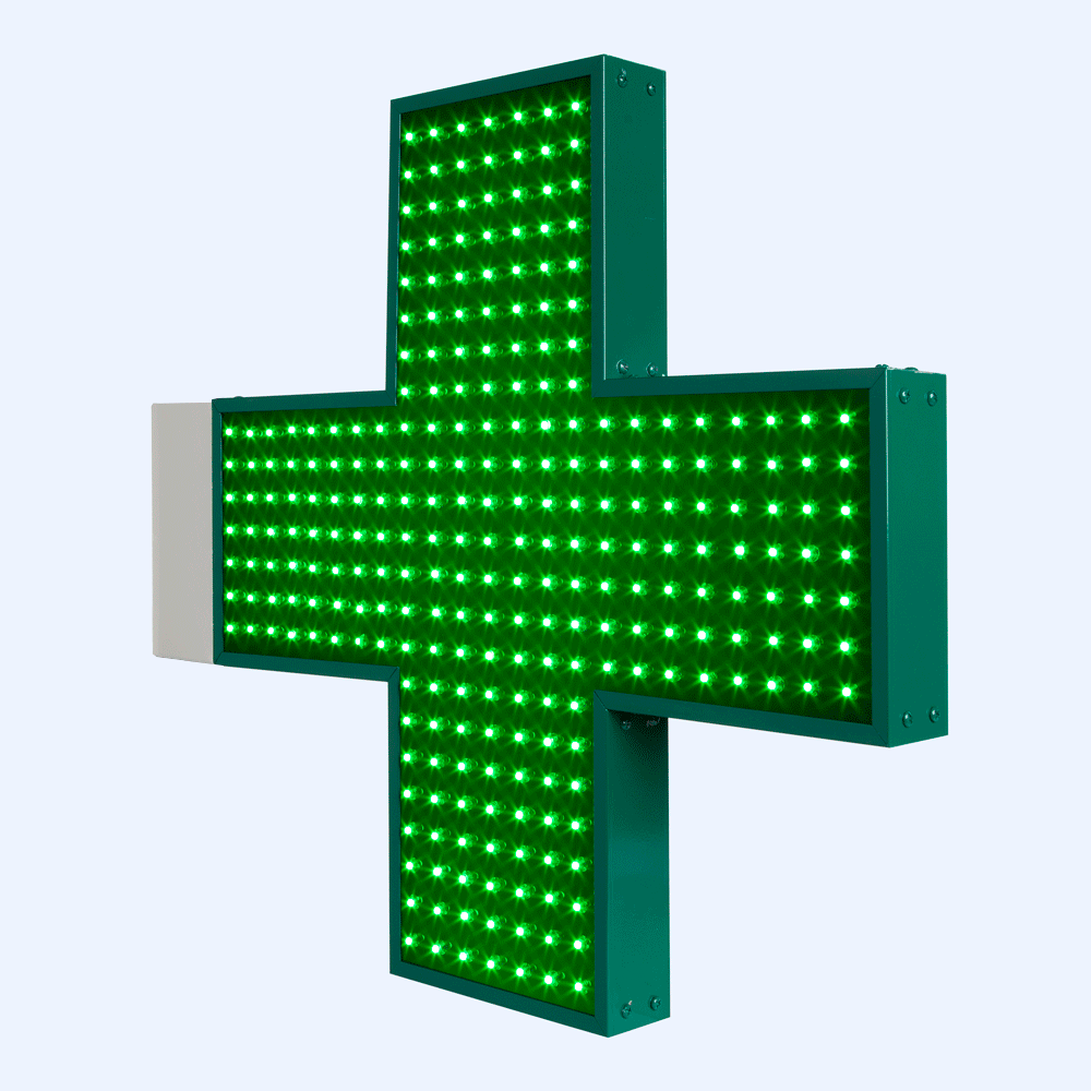 Programmable Pixels LED Pharmacy Cross projecting sign