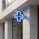 Enseigne drapeau lumineuse Croix Vétérinaire