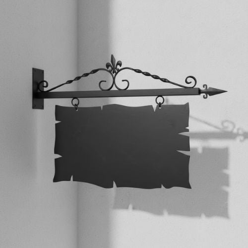 Banderole mit Unterstützung im mittelalterlichen Stil