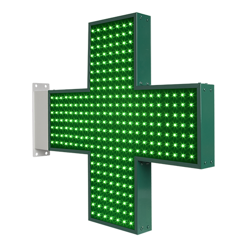 Enseigne drapeau lumineuse LED clignotant croix de pharmacie