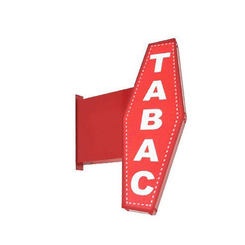 Illuminated TABAC-PRESSE projecting sign.